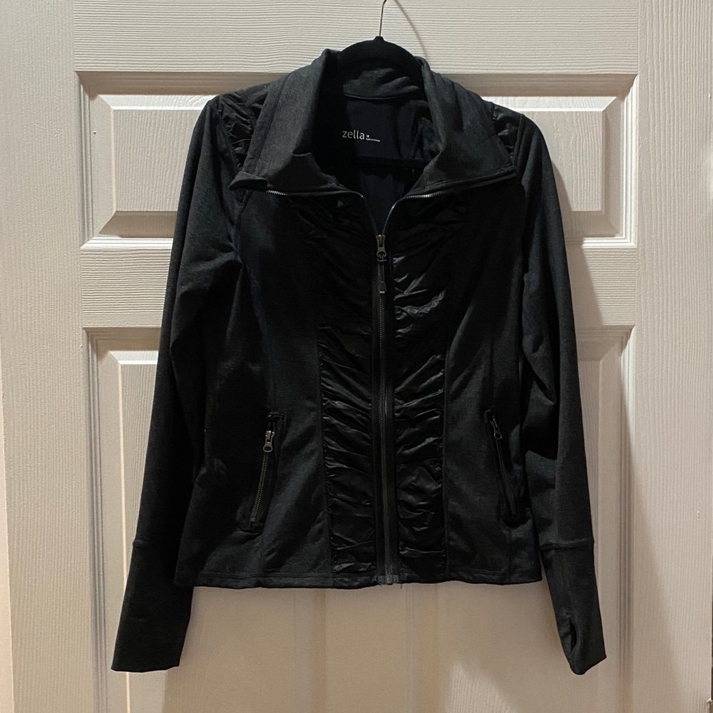 Zella Activewear Charcoal Gray Jacket Size:Medium